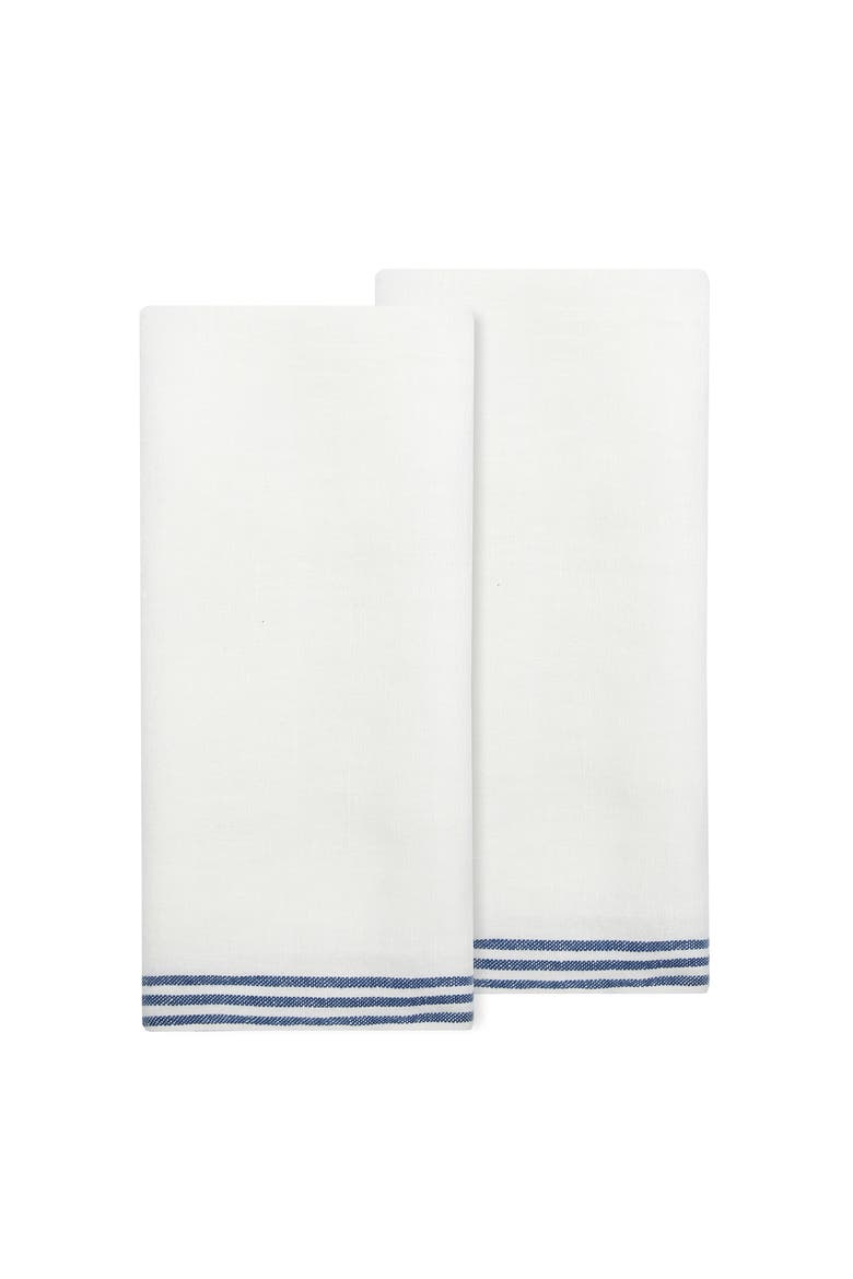 Alsace Tea Towels - Set of 2, Main, color, White, Blue 20" x 30"