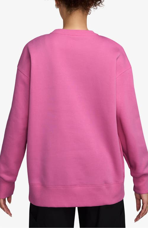 Nike Phoenix Fleece Oversize Crewneck Sweatshirt In Pink