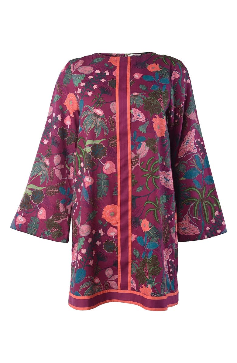 Celina Moon Calla Long Sleeve Minidress, Main, color, Pink