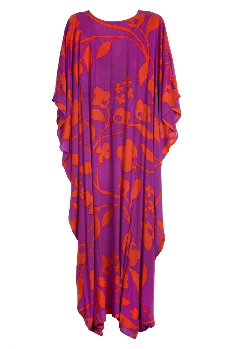 Floral Print Cover-Up Kaftan, Alternate, color, PINK