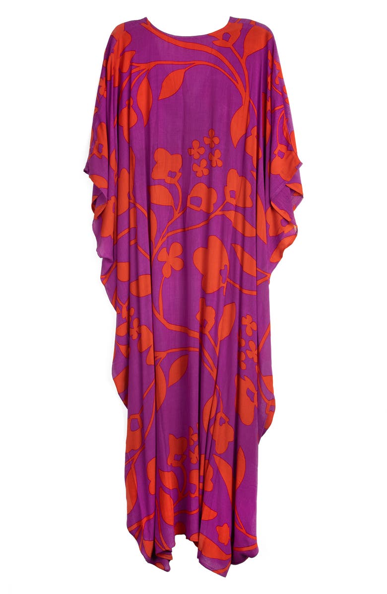 SAACHI Floral Print Cover-Up Kaftan, Alternate, color, Pink