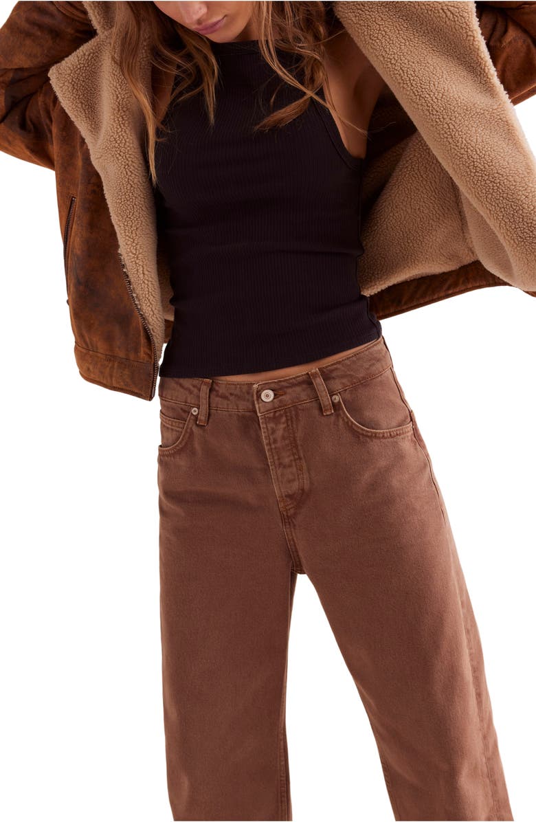 Free People Mia Rib Tank, Alternate, color, Black