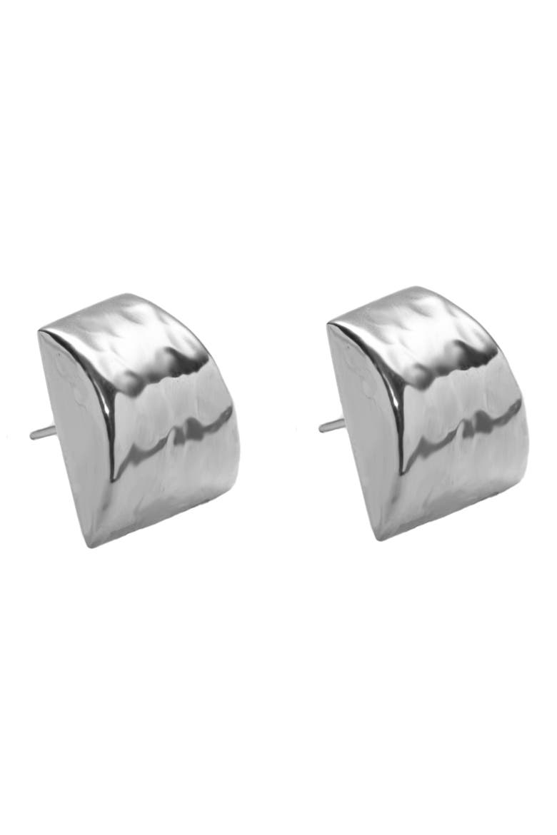 Hammered Post Stud Earrings, Main, color, SILVER