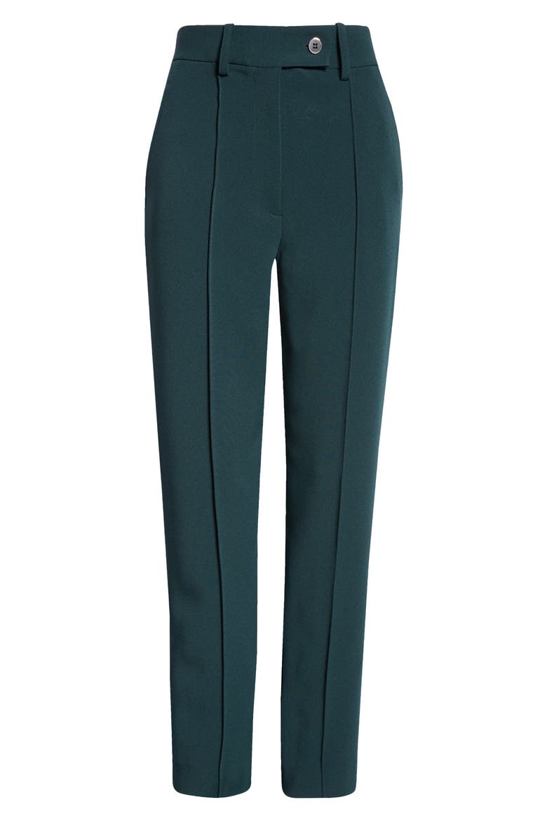 High Waist Stretch Cady Ankle Pants, Alternate, color, SPRUCE