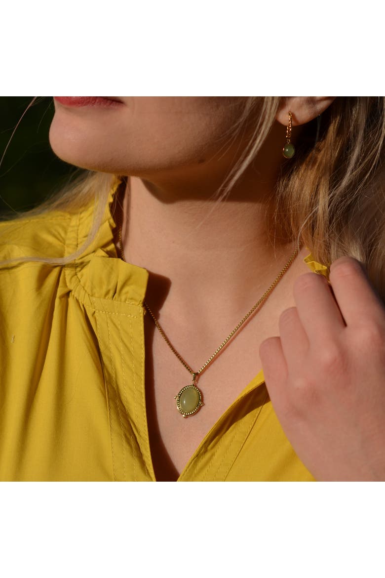 Oval Jade Necklace, Alternate, color, Gold With Green Jade