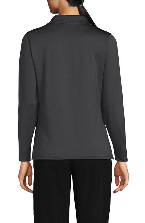 Lands' End School Uniform Long Sleeve Feminine Fit Rapid Dry Polo Shirt In Black