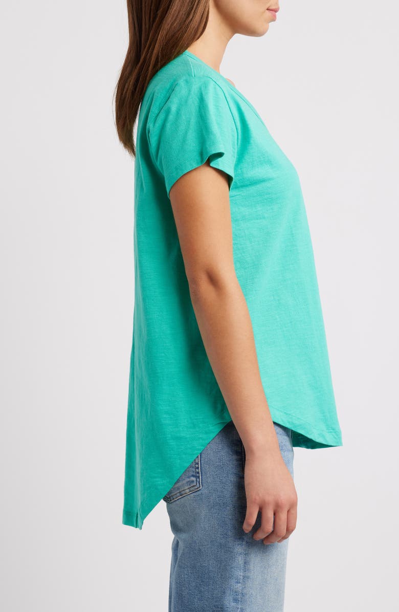 APNY V-Neck High-Low T-Shirt, Alternate, color, Garden Green