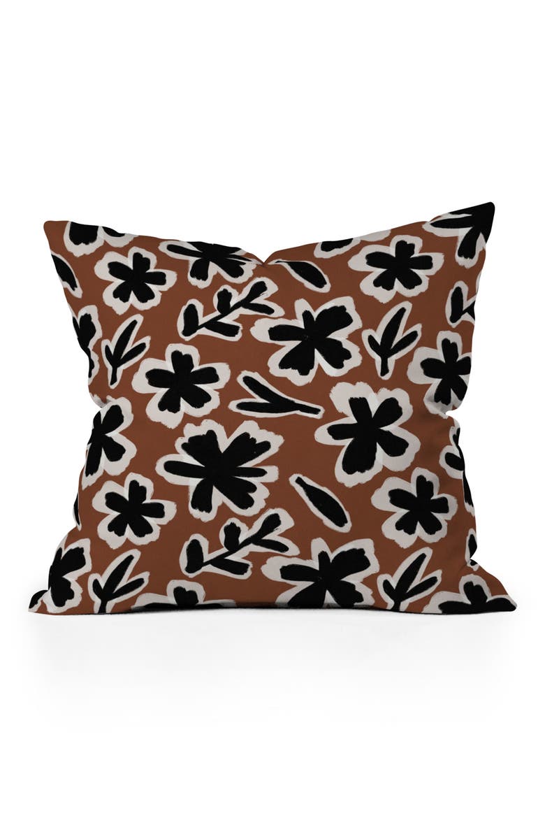 Alisa Galitsyna Black Florals Throw Pillow, Main, color, MULTI