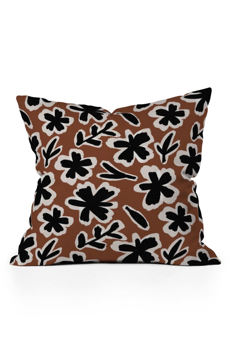 Deny Designs Alisa Galitsyna Black Florals Throw Pillow, Main, color, 