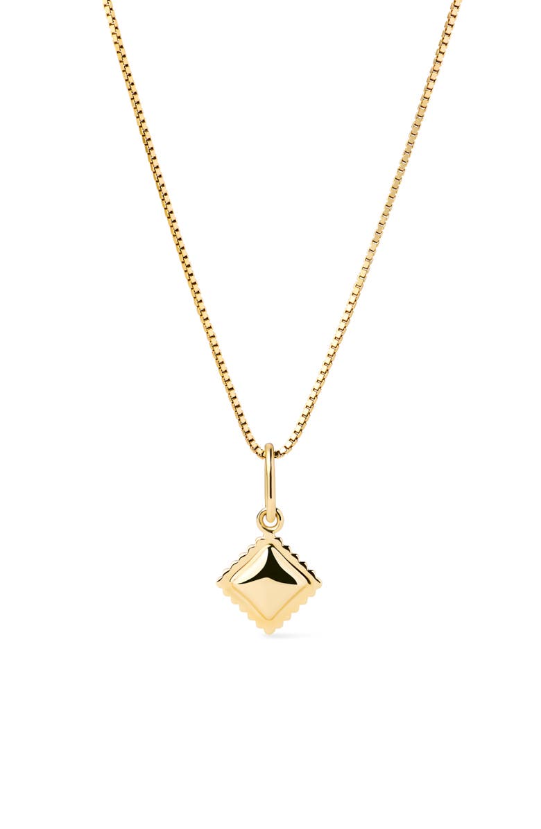 Ana Luisa Solid Yellow Gold - Ravioli Charm Necklace, Main, color, 
