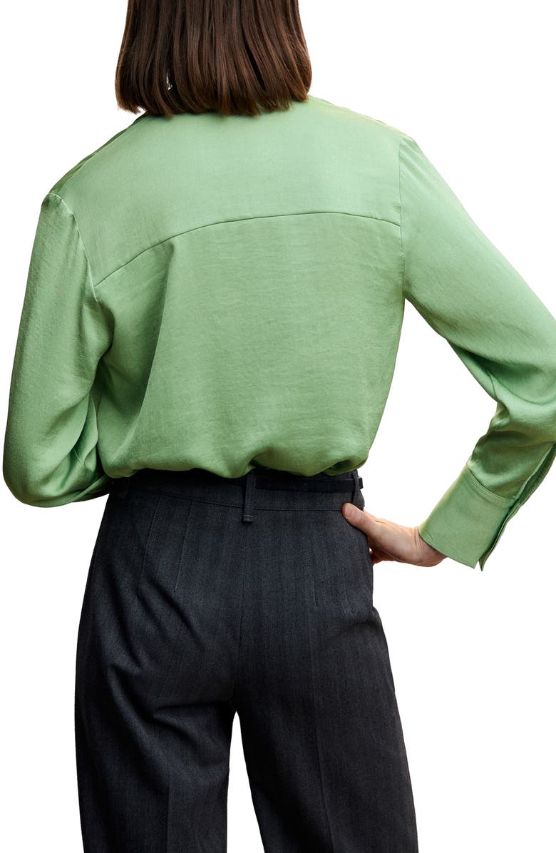 MANGO Satin Button-Up Shirt, Alternate, color, 