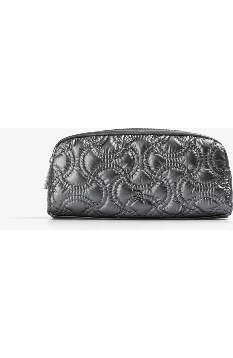 Scalpers Nyquilted Pencil Case, Main, color, Silver