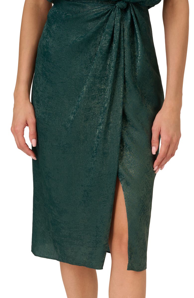 adrianna papell metallic midi dress Adrianna Papell Women's Metallic Pleated Tie-Waist Halter Dress