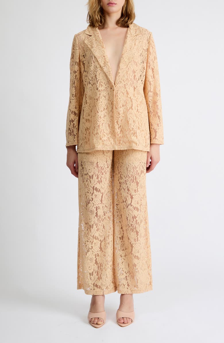 Extro & Vert Andrey Lace Trousers, Alternate, color, Tan