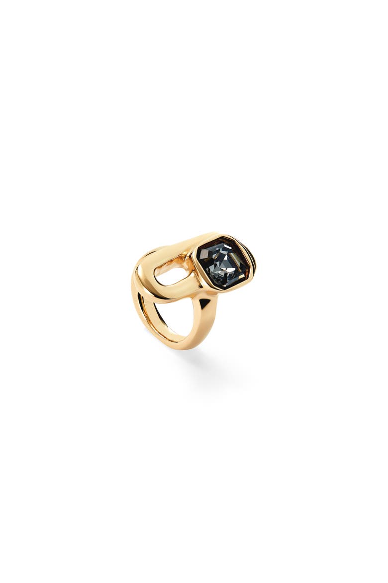 Ring with Negro Crystals, Alternate, color, Gold