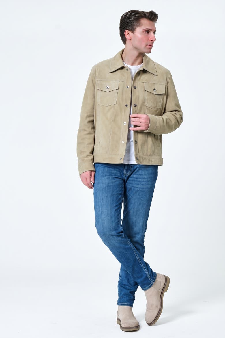 Enzo Suede Shirt Jacket, Alternate, color, Sage Green