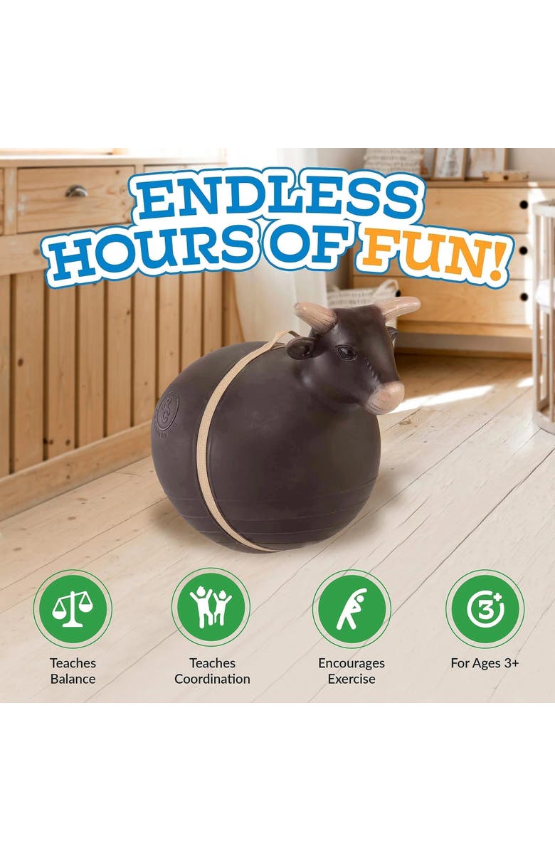 Big Country Toys Inflatable Bouncy Bull Rodeo Ride On Toy, Alternate, color, Brown