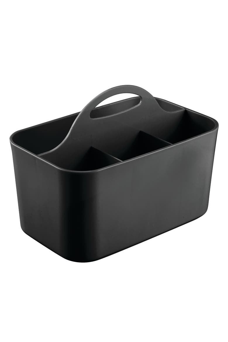 Plastic Shower Caddy Storage Organizer Basket with Handle, Main, color, Black
