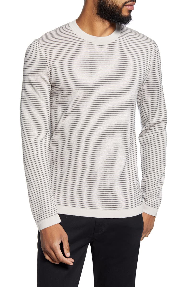 Theory Ollis Stripe Crewneck Wool Sweater, Main, color, 