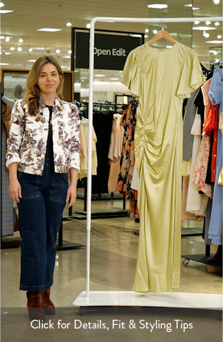 Huntleigh Side Ruched Silk Blend Gown, sales video thumbnail
