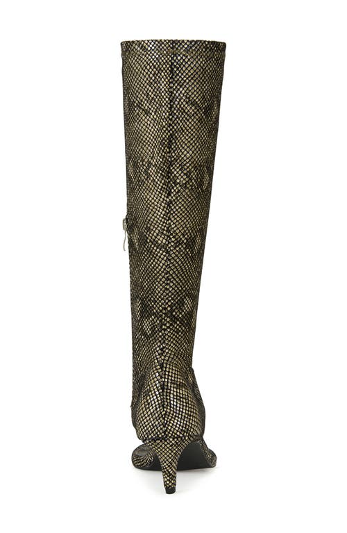 Azalea Wang Cecile Animal Print Sandal In Blacksnake