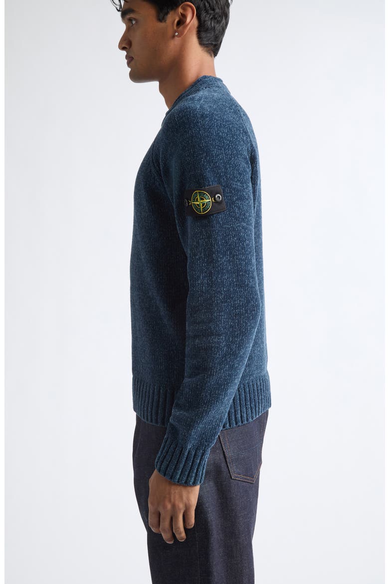 Compass Logo Patch Crewneck Sweater, Alternate, color, V0M2B STEEL BLUE MELANGE