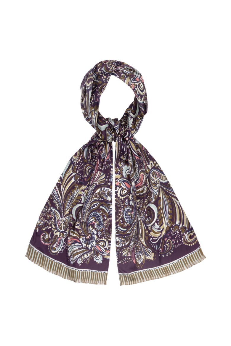 Artist Paisley Silk Scarf, Main, color, Winetasting