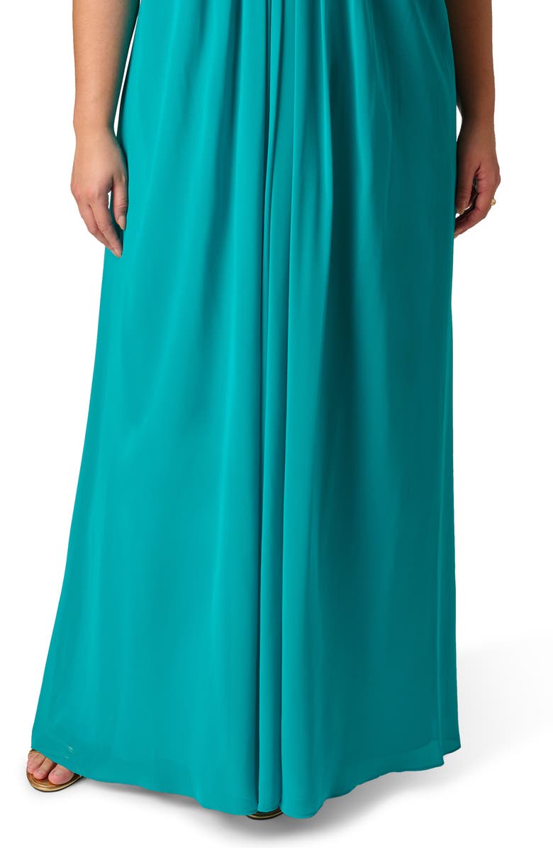 Adrianna Papell Strapless Chiffon Gown, Alternate, color, 