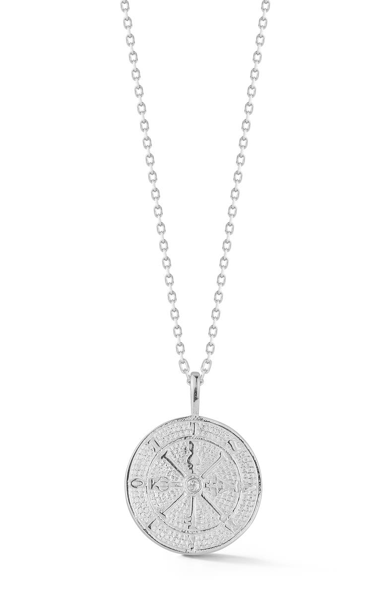 GLAZE JEWELRY Compass Necklace, Main, color, Silver