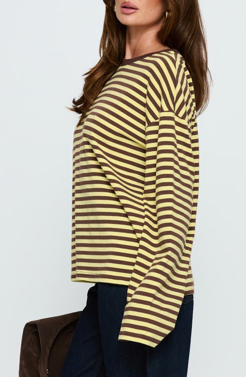 Princess Polly Settle Down Stripe Oversize T-shirt In Multi