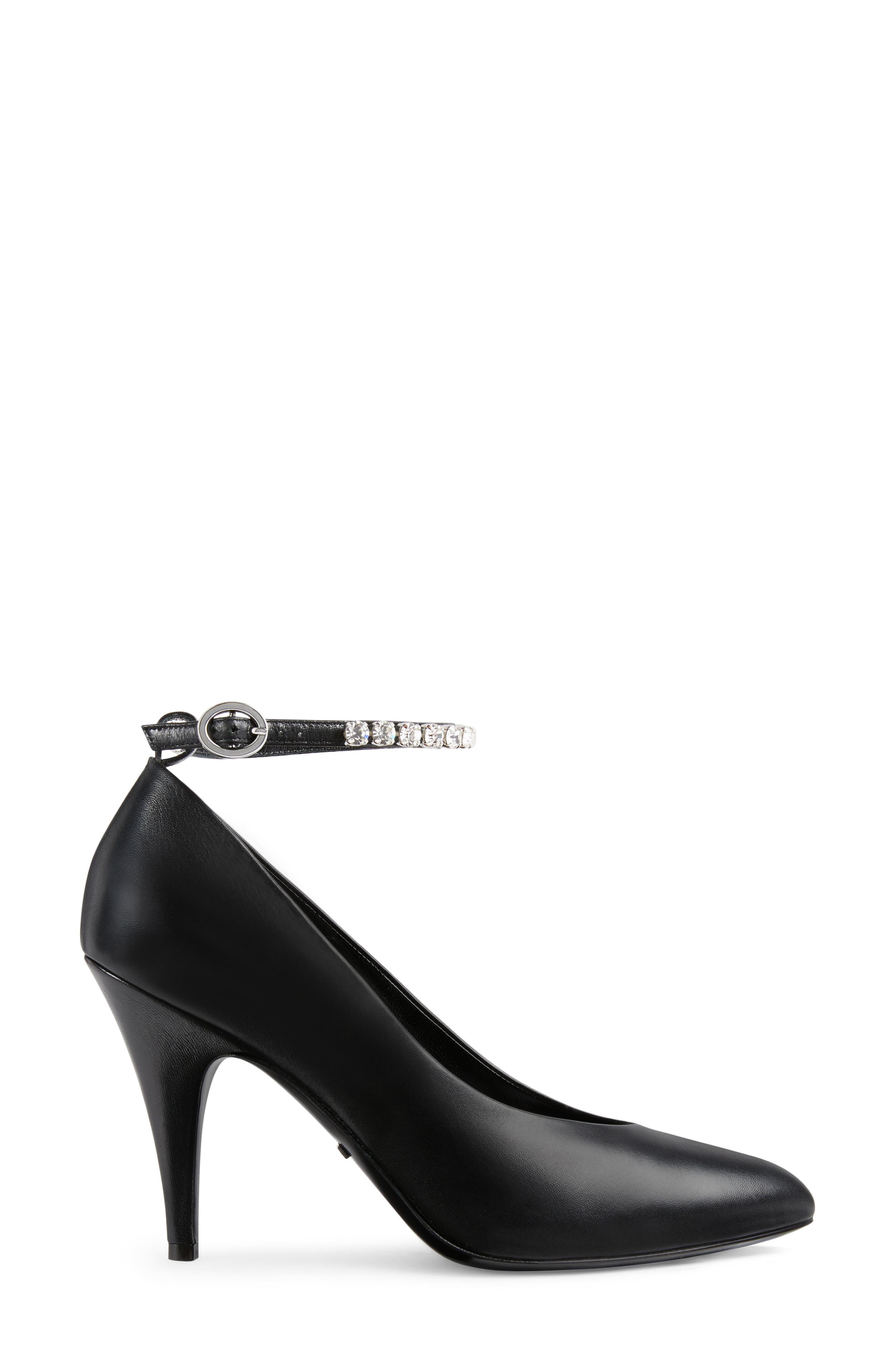 Gucci Blanca Crystal Ankle Strap Pump, Alternate, color, 