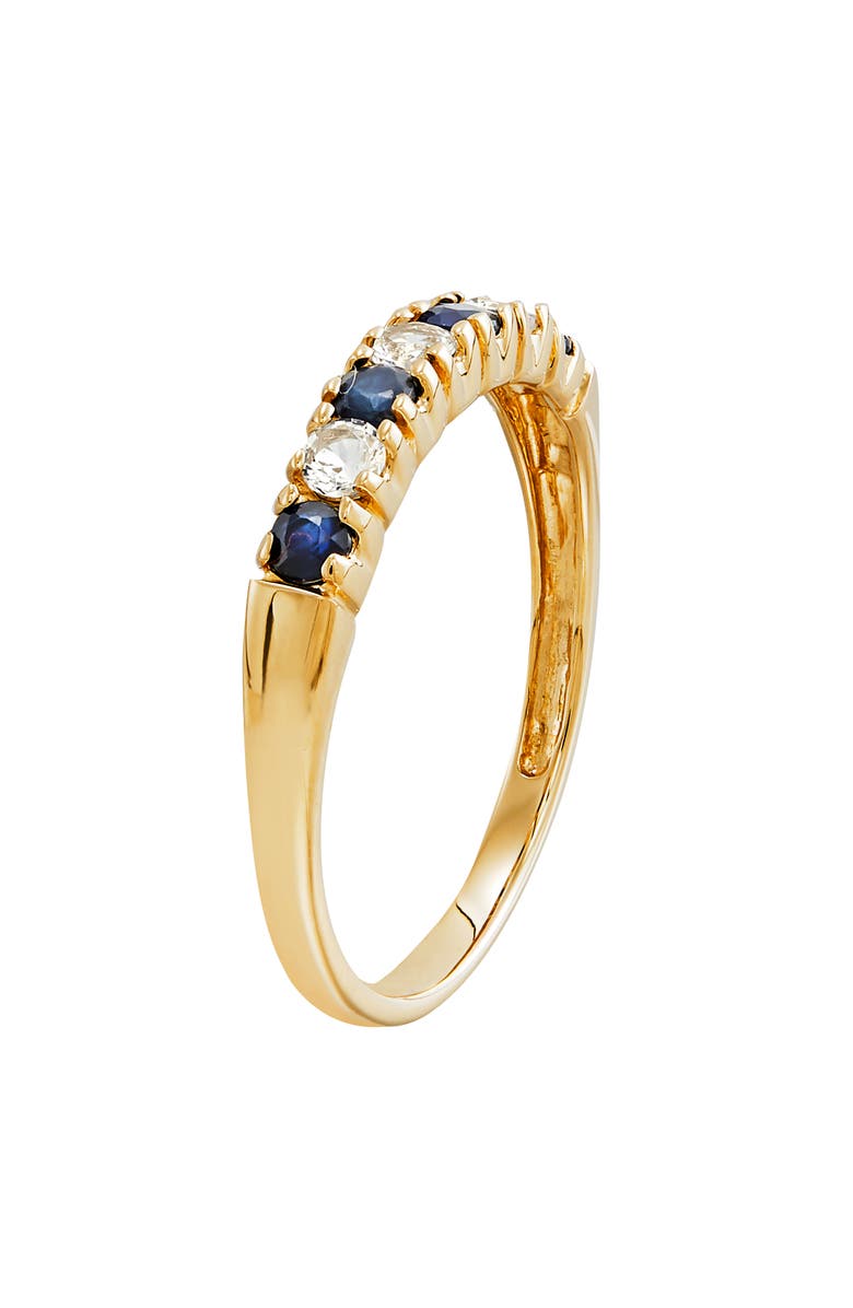 Frankie & Zoe Alternating Sapphire & White Topaz Ring, Alternate, color, Yellow Gold
