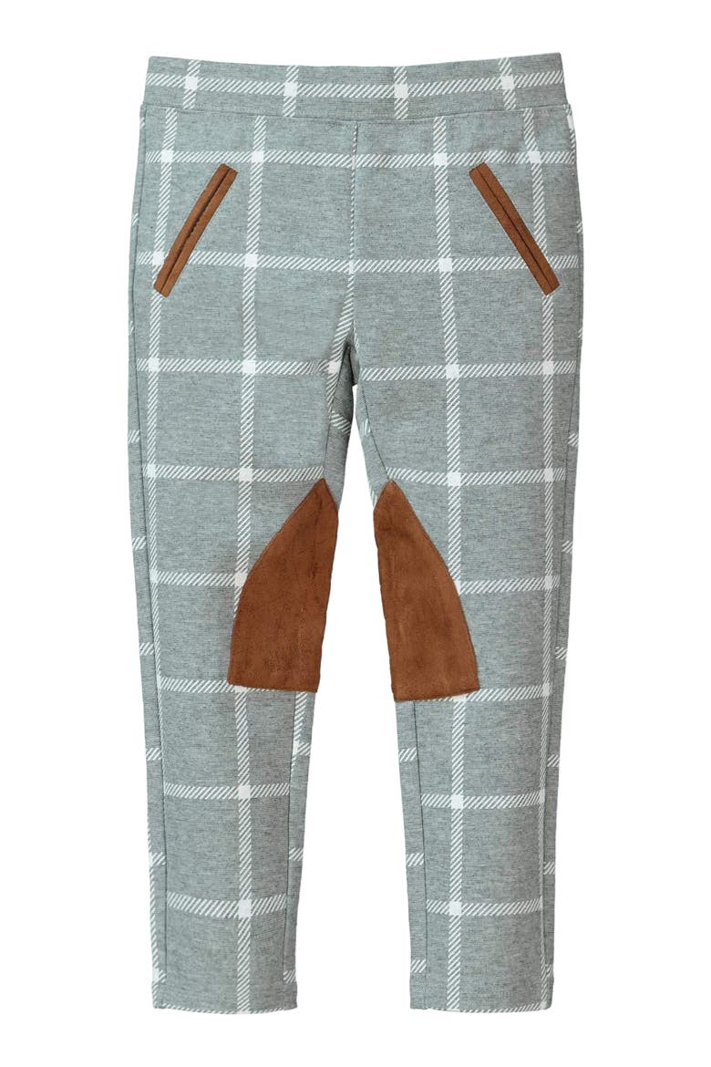 Girls' Ponte Riding Pant, Infant, Alternate, color, Gray and White Plaid