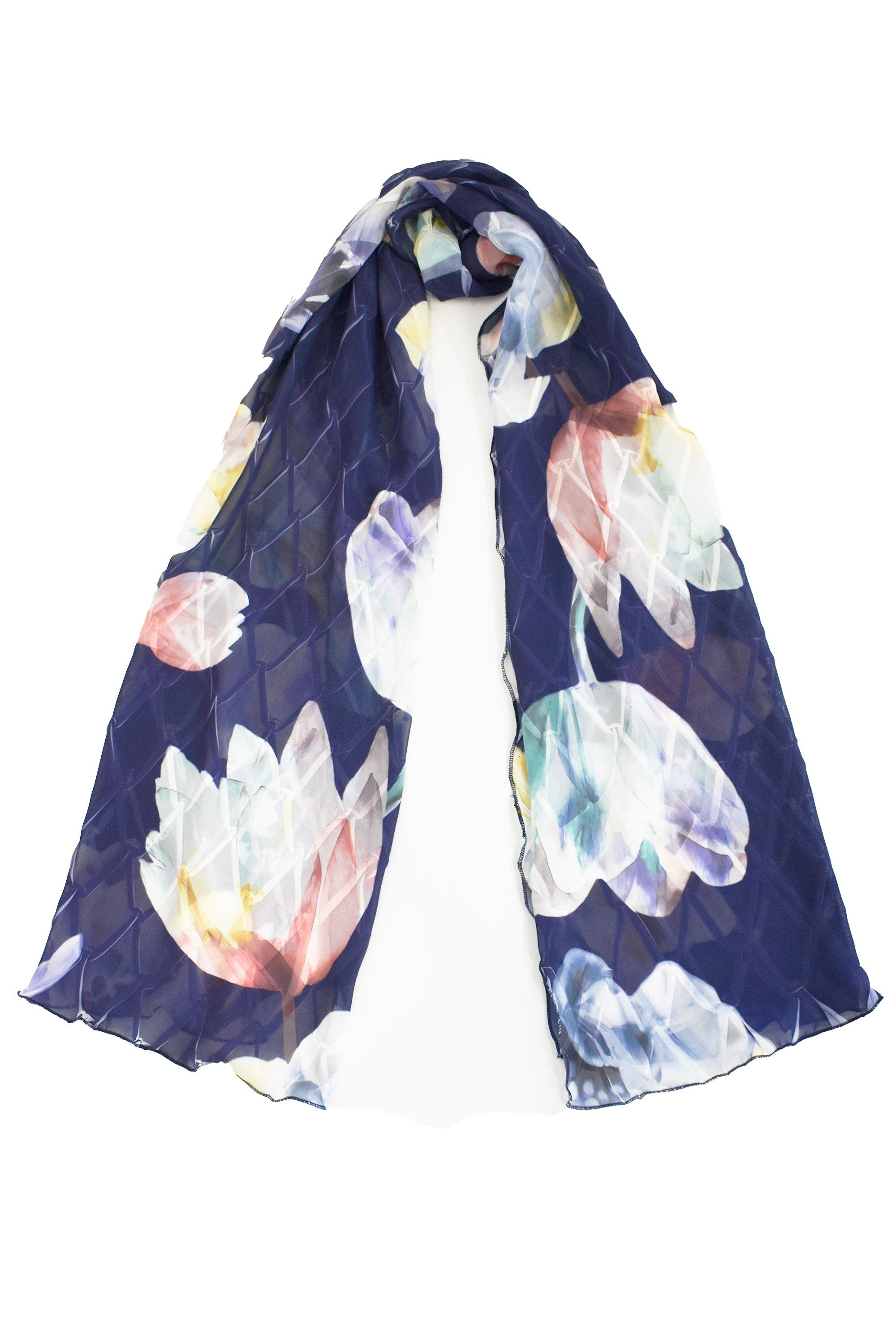 Floral Border Chiffon Shawl - image 5