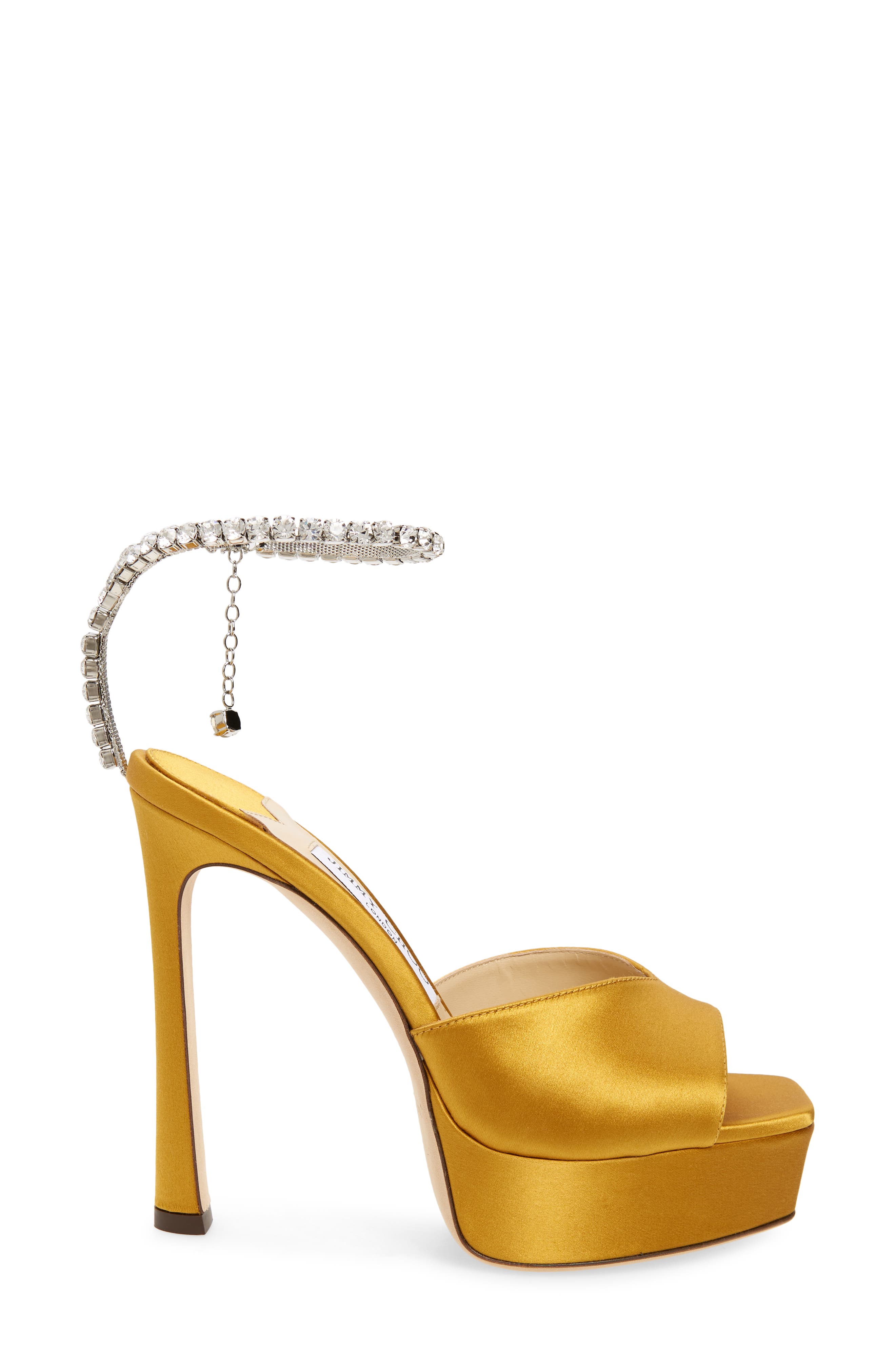 Jimmy Choo Saeda Crystal Ankle Strap Peep Toe Sandal, Alternate, color, 
