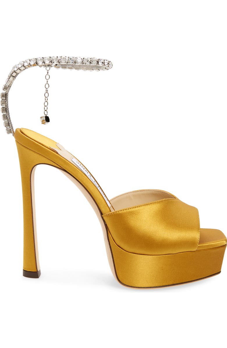 Jimmy Choo Saeda Crystal Ankle Strap Peep Toe Sandal, Alternate, color,