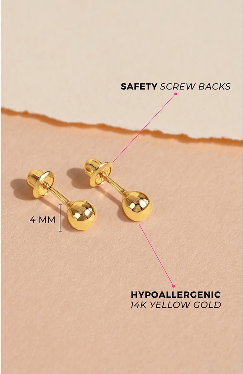 In Season Jewelry 14k Classic Ball Earrings, Alternate, color, Gold