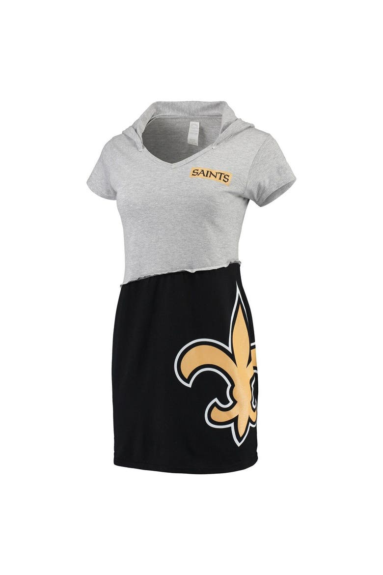 Women's Refried Apparel Gray/Black New Orleans Saints Sustainable Hooded Mini Dress, Alternate, color, Gray