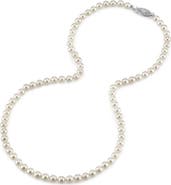 The Pearl Source 5.0-5.5mm Japanese Akoya White Pearl Necklace - AA+ Quality