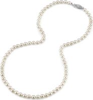 The Pearl Source 5.0-5.5mm Japanese Akoya White Pearl Necklace - AA+ Quality
