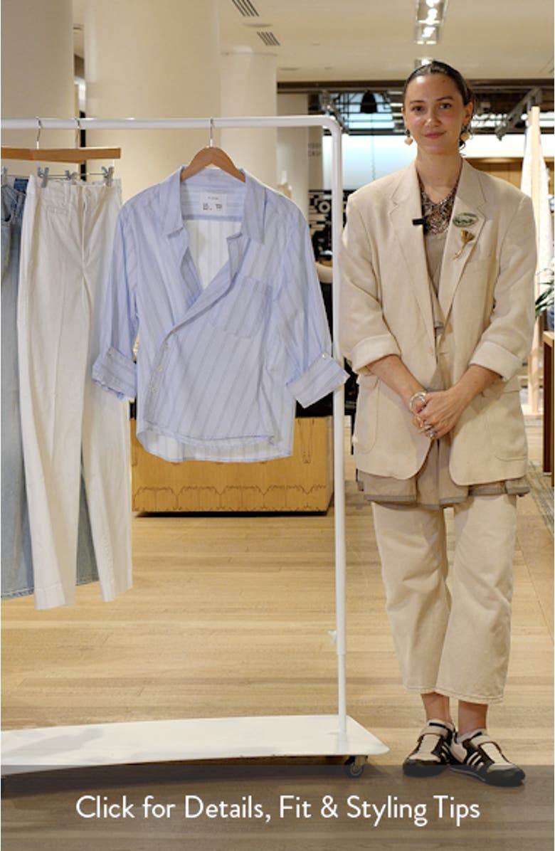 Asymmetric Stripe Wrap Shirt, sales video thumbnail