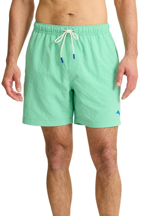 Naples Surf Seersucker Volley Swim Trunks