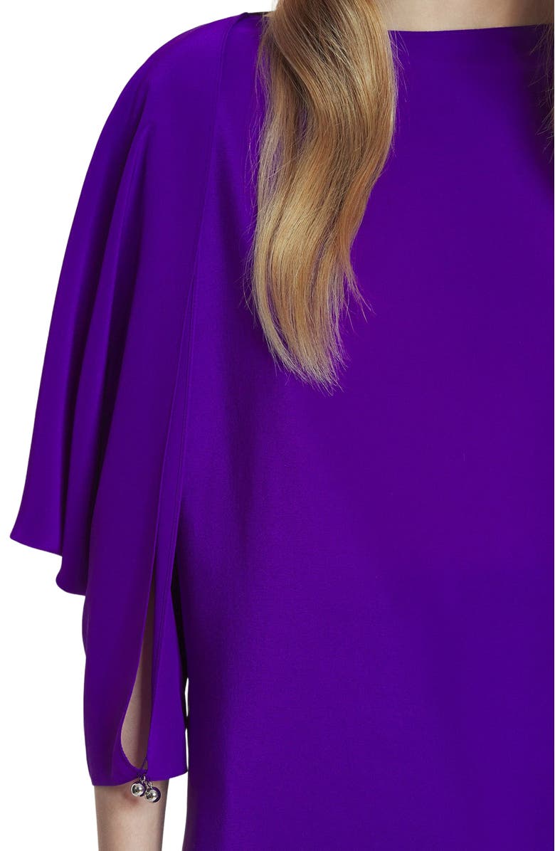 Lanvin Silk Top With Openwork Sleeves, Alternate, color, 