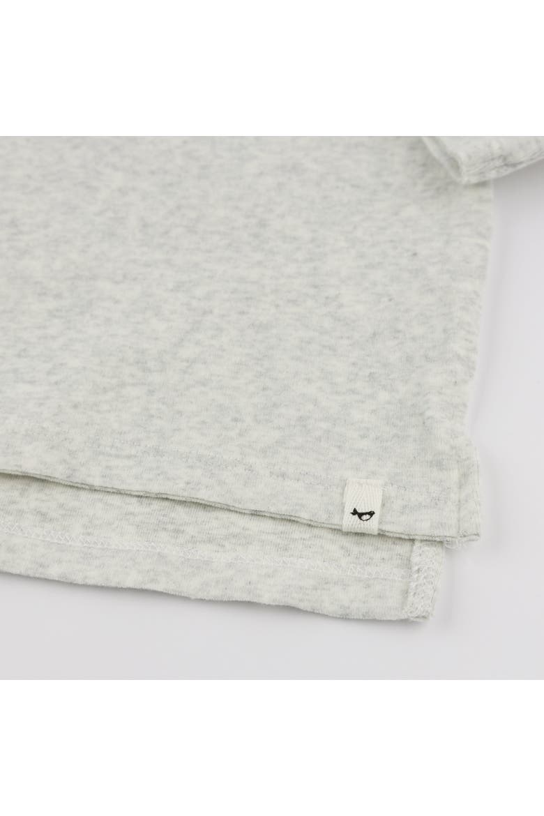 "Dude" Denim Applique Raw Edge Baby Rib L/S Tee- Infant, Alternate, color, Heather Grey