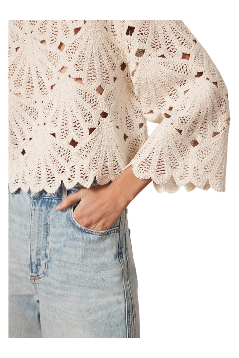 Crochet Knited Top, Alternate, color, Neutral