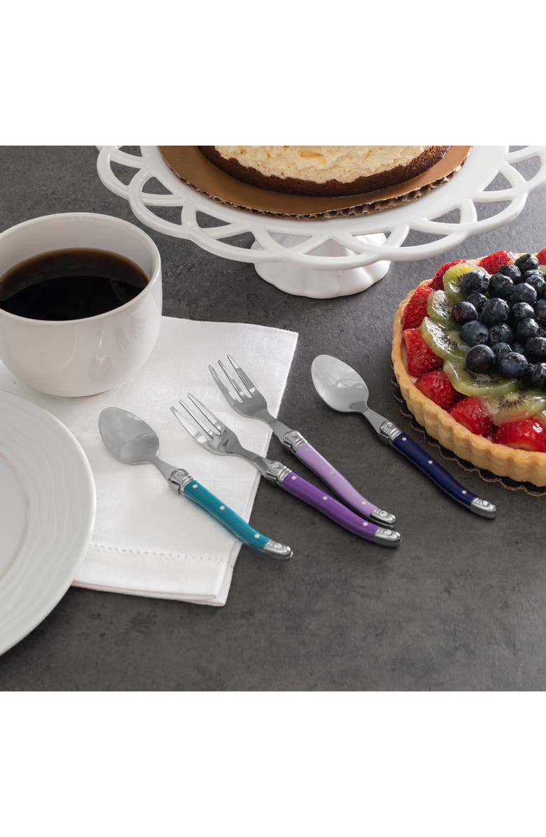 FRENCH HOME 8-Piece Laguiole Spoons & Forks Set, Alternate, color, Plum Rose