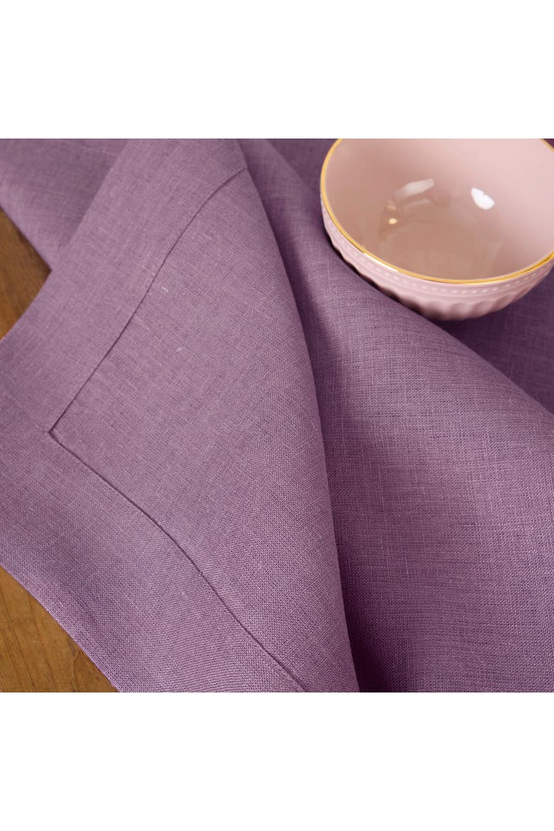 Linen Table Runner - Fete, Alternate, color, Mulberry
