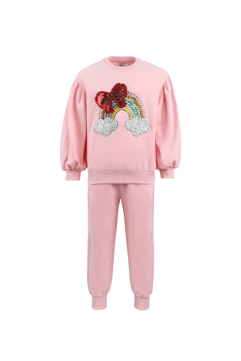 Bow Rainbow Gems Set, Main, color, Pink