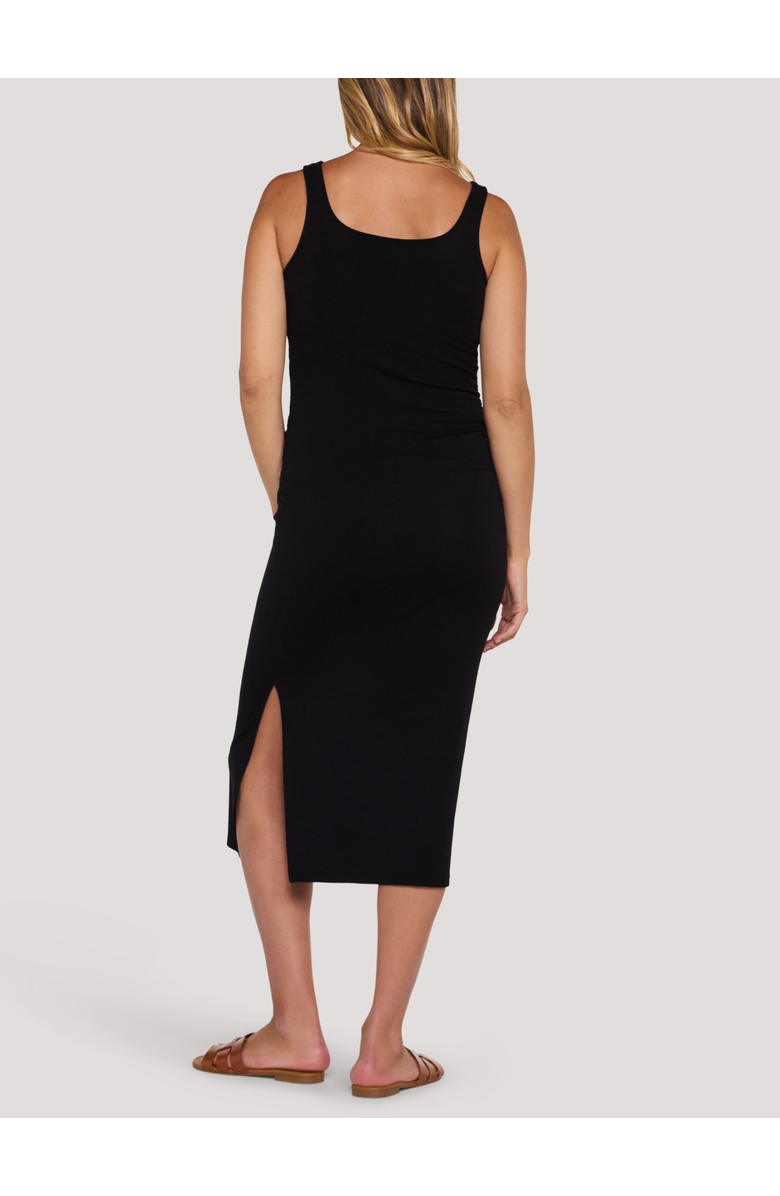 MOTHERHOOD MATERNITY Sleeveless Side Ruched Midi Dress, Alternate, color, Black
