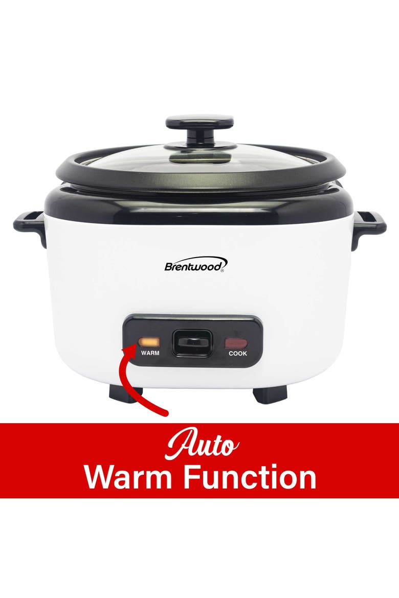 10-Cups Cooked Rice Cooker with Steam Tray, Alternate, color, White